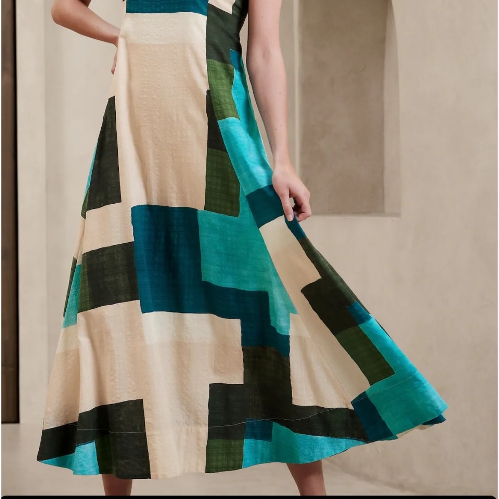 NWT BANANA REPUBLIC SQUARE-NECK MAXI DRESS - Picture 3 of 4